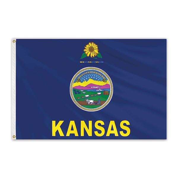 Kansas Outdoor Nylon Flag 12"x18"
